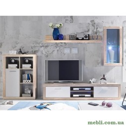 Модульна стінка для вітальні ВМК (БРВ) Барселона Дуб сонома/Німфея альба