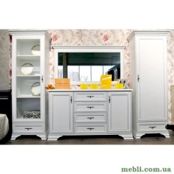 Модульна стінка для вітальні ВМК (БРВ) Кентукі N77797 Білий альпійський