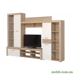 Модульна стінка для вітальні ВМК (БРВ) Ліза Дуб сан-марино/Німфея альба