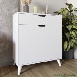 Комод у вітальню з білими ніжками М-ЗОН Борн 750 Німфеа Альба (білий)