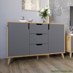 Комод у вітальню з ніжками в кольорі Горіх світлий М-ЗОН Борн 1200 Дуб артизан/Антрацит