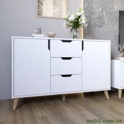 Комод у вітальню з ніжками в кольорі Горіх світлий М-ЗОН Борн 1200 Німфея Альба (білий)
