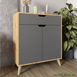 Комод у вітальню з ніжками в кольорі Горіх світлий М-ЗОН Борн 750 Дуб Артизан/Антрацит