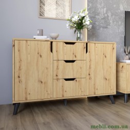 Комод у вітальню з чорними ніжками М-ЗОН Борн 1200 Дуб артизан