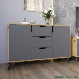 Комод у вітальню з чорними ніжками М-ЗОН Борн 1200 Дуб артизан/Антрацит