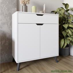 Комод у вітальню з чорними ніжками М-ЗОН Борн 750 Німфеа Альба (білий)