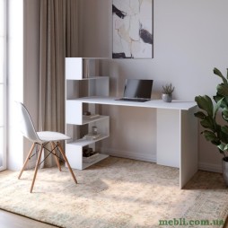 Стіл комп'ютерний з полицями М-ЗОН Джеко 1416L лівий Німфея Альба