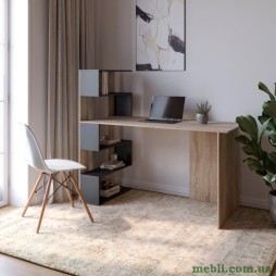 Стіл комп'ютерний з полицями М-ЗОН Джеко 1416L лівий Сонома/Антрацит