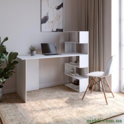 Стіл комп'ютерний з полицями М-ЗОН Джеко 1416P правий Німфея Альба