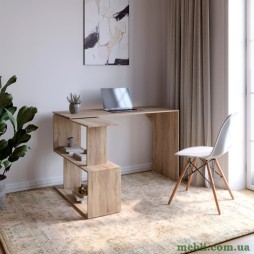 Стіл комп'ютерний поворотний з полицями М-ЗОН Джеко 1200 Сонома