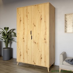 Шафа дводверна з ніжками кольору світлий горіх М-ЗОН Борн 1200 Дуб Артизан