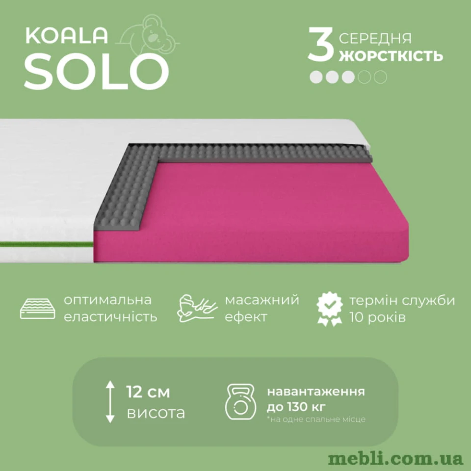Матрац ортопедичний IsmarТ Koala Solo 90х190 безпружинний