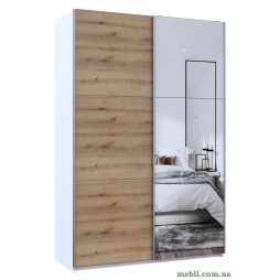 Шафа-купе двохдверна Doros G-Caiser 160х60х240 Білий/Дуб евок/1 Дзеркало