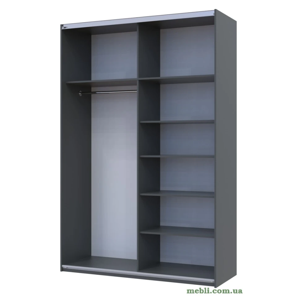 Шафа-купе двохдверна Doros G-Caiser 160х60х240 Графіт/1 Дзеркало