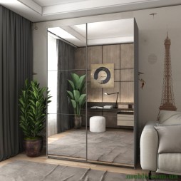 Шафа-купе двохдверна Doros G-Caiser 160х60х240 Графіт/2 Дзеркала