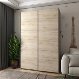 Шафа-купе двохдверна Doros G-Caiser 160х60х240 Графіт/Дуб крафт сірий