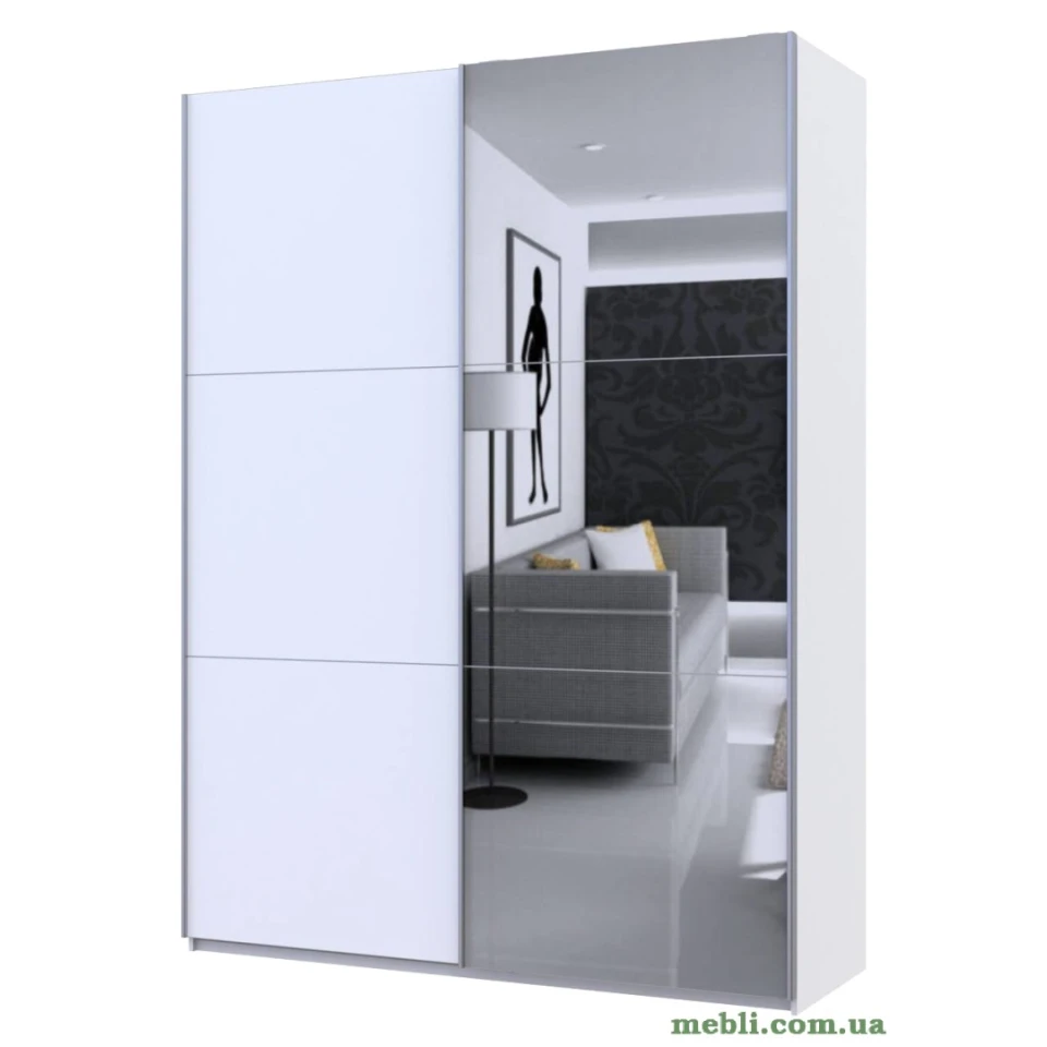 Шафа-купе двохдверна Doros G-Caiser 180х60х240 Білий/1 Дзеркало