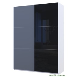 Шафа-купе двохдверна Doros G-Caiser 180х60х240 Білий/Графіт/1 Чорне скло