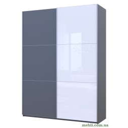 Шафа-купе двохдверна Doros G-Caiser 180х60х240 Графіт/1 Біле Скло