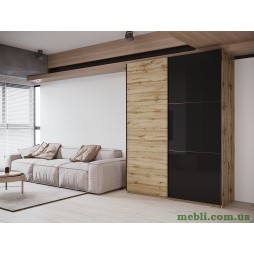 Шафа-купе двохдверна Doros G-Caiser 180х60х240 Тахо/1 Чорне скло