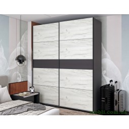 Шафа-купе двохдверна Doros G-Caiser 200х60х240 Графіт/Дуб крафт білий/Графіт