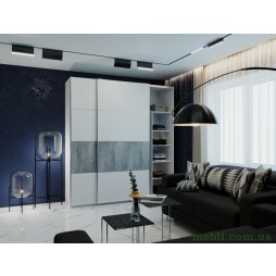 Шафа-купе двохдверна Doros G-Caiser 220х60х240 Білий/Бетон