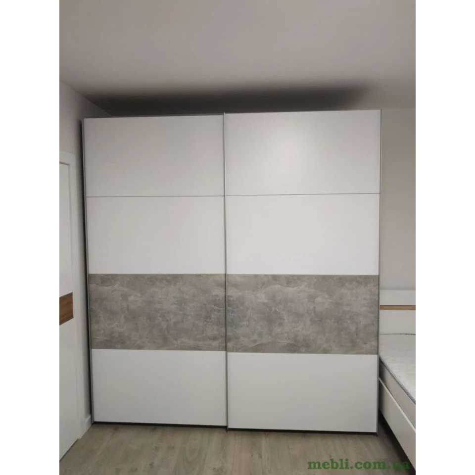 Шафа-купе двохдверна Doros G-Caiser 220х60х240 Білий/Бетон