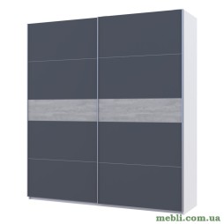 Шафа-купе двохдверна Doros G-Caiser 220х60х240 Білий/Графіт/Бетон