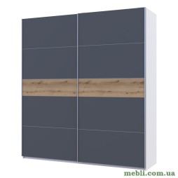 Шафа-купе двохдверна Doros G-Caiser 220х60х240 Білий/Графіт/Дуб евок