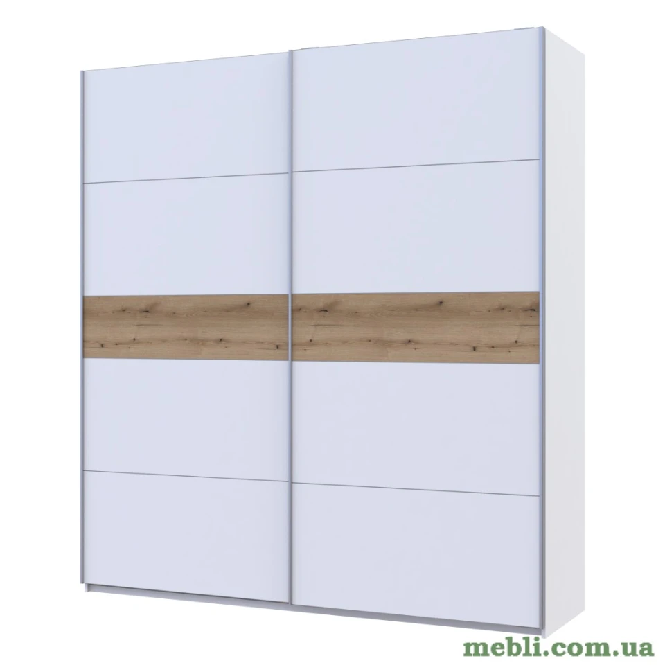Шафа-купе двохдверна Doros G-Caiser 220х60х240 Білий/Дуб евок