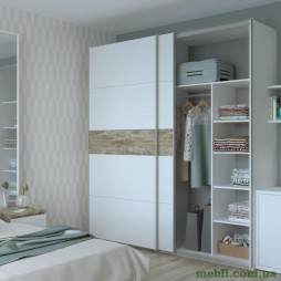 Шафа-купе двохдверна Doros G-Caiser 220х60х240 Білий/Дуб клондайк