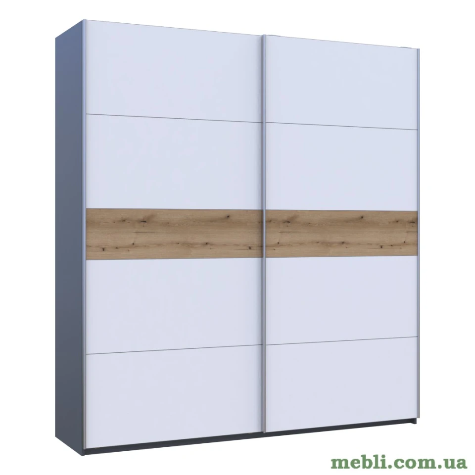 Шафа-купе двохдверна Doros G-Caiser 220х60х240 Графіт/Білий/Дуб евок