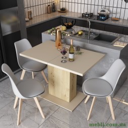 Стіл на кухню Doros Бостон 150х70х79 Кашемір/Дуб артизан