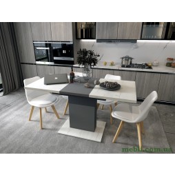 Стіл у кухню Doros Бостон 150х70х79 Дуб крафт білий/Графіт