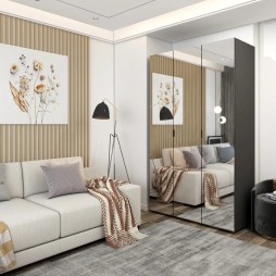 Комплект пеналів для одягу Doros Гелар (3 шт.) 117х49,5х203,4 3 Дзеркала/Графіт