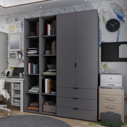 Комплект шаф для одягу Doros Гелар (3 шт.) 153,9х49,5х203,4 Графіт