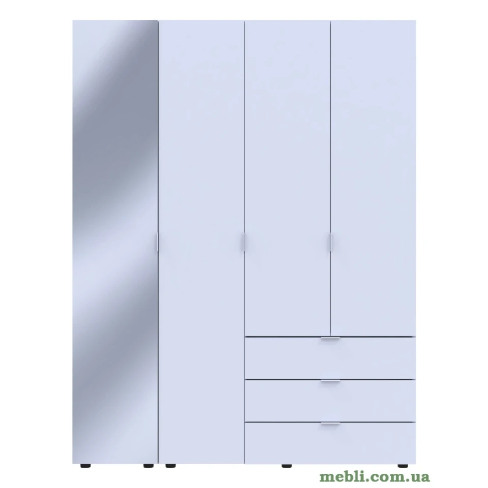 Комплект шаф для одягу Doros Гелар (2 шт.) 155х49,5х203,4 Дзеркало/Білий