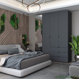 Комплект шаф для одягу Doros Гелар (2 шт.) 155х49,5х203,4 Дзеркало/Графіт