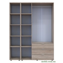 Комплект шаф для одягу Doros Гелар (2 шт.) 155х49,5х203,4 Дзеркало/Дуб сонома