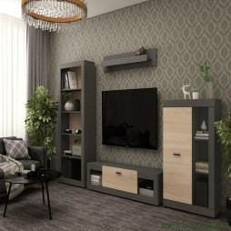 Комплект у вітальню Doros Дана ТВ2 Графіт/Дуб сонома