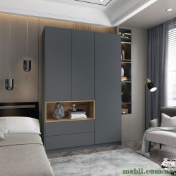 Шафа для одягу з нішою Doros Дейл 150х52х220 Графіт/Дуб евок