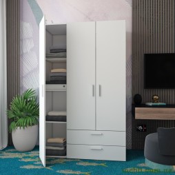 Шафа розпашна для одягу Doros Ектор 116х49,5х180 Білий