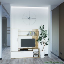 Стінка у вітальню Doros Кона 151х40х147 Дуб тахо/Білий