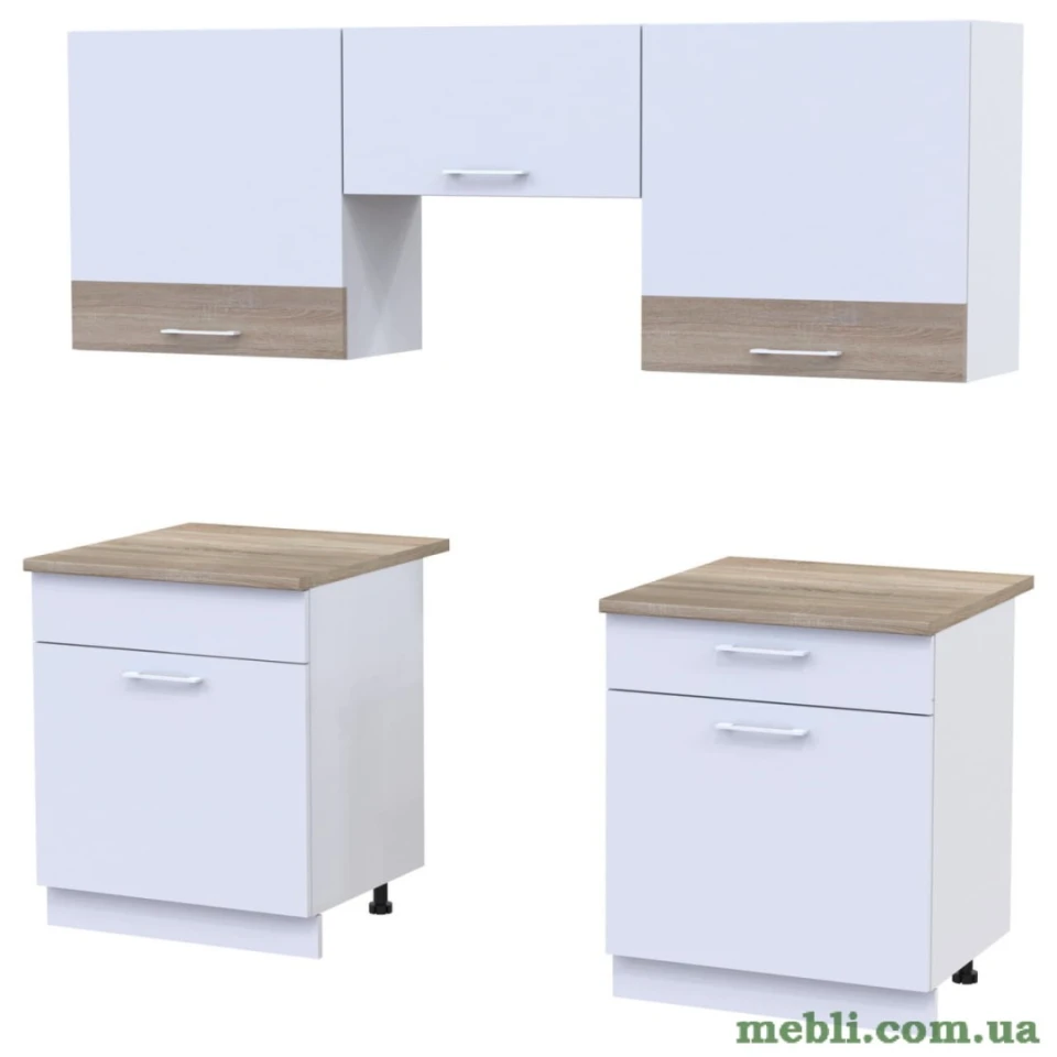 Кухня модульна Лея Doros 180х60х250 Білий/Дуб сонома