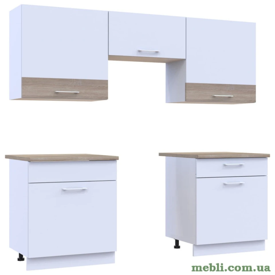 Кухня модульна Лея Doros 180х60х250 Білий/Дуб сонома