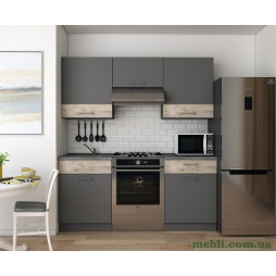 Кухня модульна Лея Doros 180х60х250 Графіт/Дуб клондайк