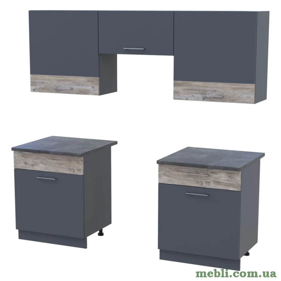 Кухня модульна Лея Doros 180х60х250 Графіт/Дуб клондайк