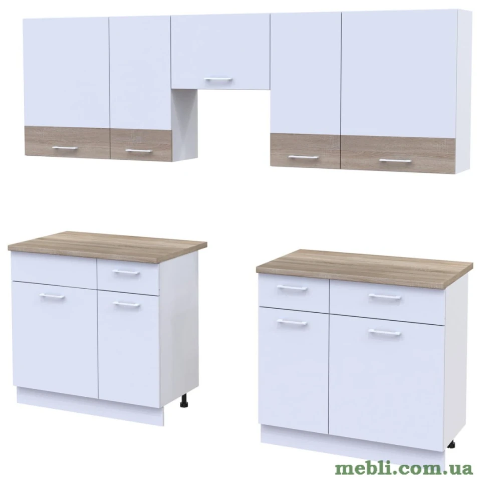 Кухня модульна Лея Doros 260х60х250 Білий/Дуб сонома
