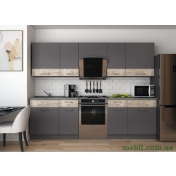 Кухня модульна Лея Doros 260х60х250 Графіт/Дуб клондайк