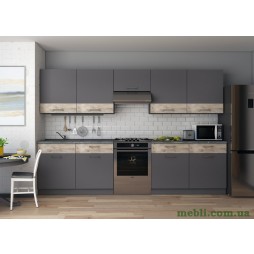Кухня модульна Лея Doros 300х60х250 Графіт/Дуб клондайк